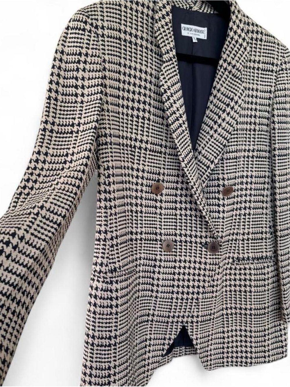 Giorgio Armani Le Collezioni Houndstooth Double-Breasted Blazer IT 44 / US 10 - Picture 3 of 11